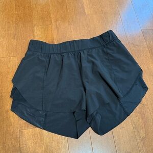 Lululemon Black Women's Running Shorts with Side Mesh Detailing